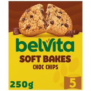 Belvita Soft Bakes Multipack Chocolate Chip Cereal Snack Bars 5x50g