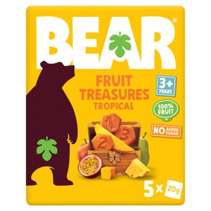 BEAR Fruit Treasures Tropical Kids Snack Multipack 3+ Years 5x20g