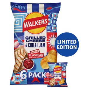 Walkers Grilled Cheese & Chilli Jam Multipack Crisps 6x25g