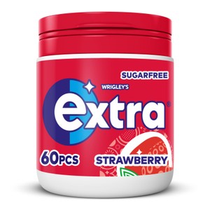 Extra White Strawberry Flavour Sugarfree Chewing Gum Bottle 64g