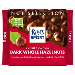 Ritter Sport Nut Selection Dark Whole Hazelnuts Bar 100g