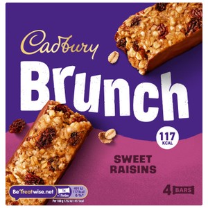 Cadbury Brunch Raisin Wholegrain Cereal Bars Multipack 5x28g