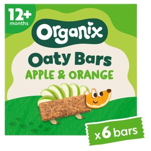Organix Apple & Orange Oaty Bars Toddler Snack Multipack 12+ Months 6x23g