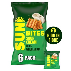 Sun Bites Sour Cream & Cracked Black Pepper Multipack Snacks Crisps 6x25g