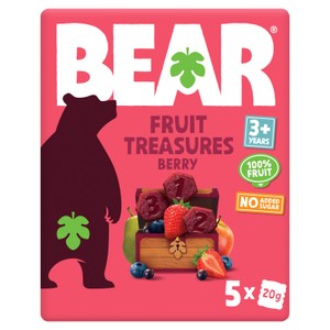 BEAR Fruit Treasures Berry Kids Snack Multipack 3+ Years 5x20g