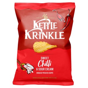 Kettle Krinkle Sweet Chilli & Sour Cream Ridged Potato Chips 130g