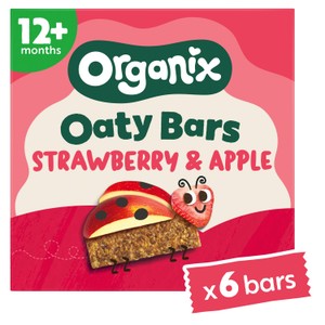 Organix Strawberry & Apple Oaty Bars Toddler Snack Multipack 12+ Months 6x23g