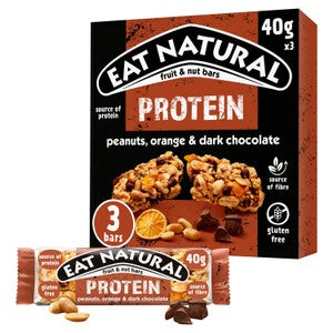 Eat Natural Protein Peanuts Orange Dark Chocolate Fruit & Nut Bars 3x40g