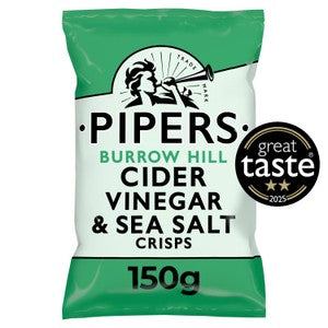 Pipers Burrow Hill Cider Vinegar & Sea Salt Sharing Crisps 150g