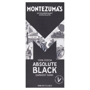 Montezuma's Absolute Black 100% Cocoa Dark Chocolate Bar 90g