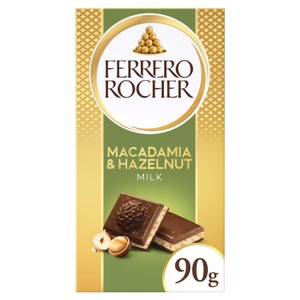 Ferrero Rocher Milk Chocolate Bar with Hazelnut & Macadamia 90g