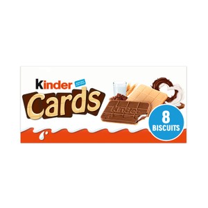 Kinder Cards Cocoa & Milk Biscuit Wafers Multipack 8x12.8g