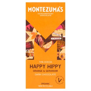 Montezuma's Happy Hippy Orange & Geranium Dark Chocolate Bar 90g