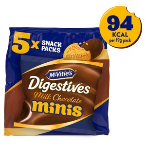 McVitie's Chocolate Digestive Mini's Multipack Biscuits 5x19g