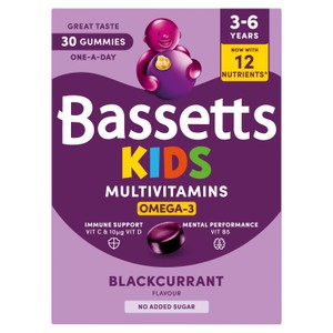Bassetts Omega 3 Blackcurrant Kids Multivitamin Gummies 30 pack