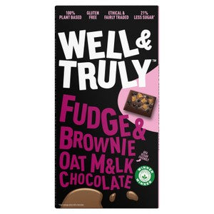 Well & Truly Fudge & Brownie Oat M&lk Chocolate 90g