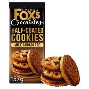 Fox's Chocolatey Milk Chocolate Half Coated Cookies 157g