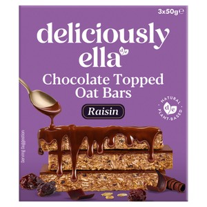 Deliciously Ella Raisin Chocolate Topped Oat Bar Multipack 3x50g