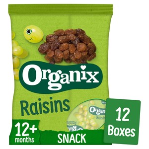 Organix Mini Organic Raisin Snack Boxes Toddler Snack Multipack 12+ Months 12x14g