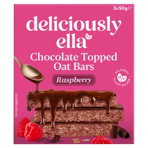 Deliciously Ella Raspberry Chocolate Topped Oat Bar Multipack 3x50g