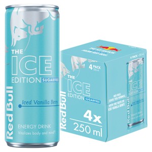 Red Bull Energy Drink Sugar Free Iced Vanilla Berry 4 x 250ml