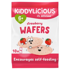 Kiddylicious Maxi Strawberry Wafers Baby Snack Multipack 6+ Months