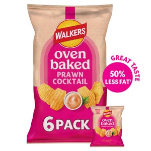 Walkers Baked Prawn Cocktail Snacks Multipack 6x22g