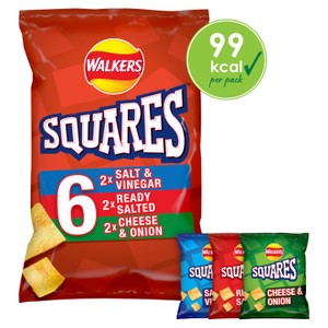 Walkers Squares Variety Multipack Crisps 6x22g