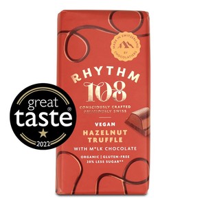Rhythm 108 Swiss Made M'lk & Hazelnut Truffle Bar 100g