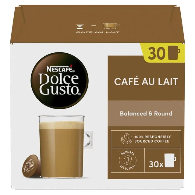 Nescafe Dolce Gusto Cafe Au Lait 30 Capsules