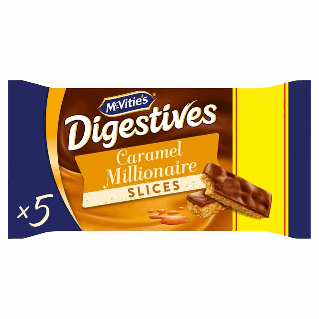 Mcvities Digestives 5 Caramel Millionaire Slices 109.9G