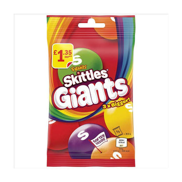 Skittles Giants Vegan Chewy Sweets Fruit Flavoured Bag 116g PMP