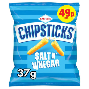 Smiths Chipsticks Salt & Vinegar Snacks Crisps PMP 37g x 1 Bag