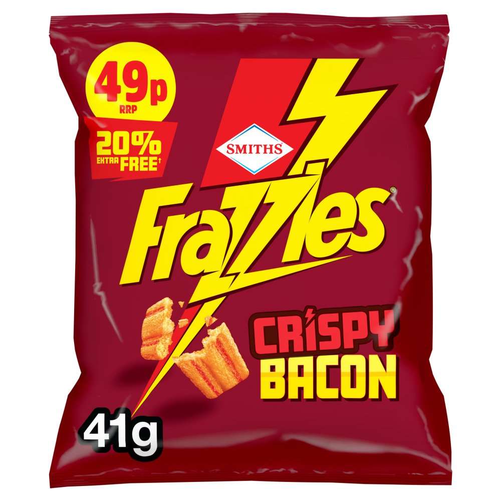 Smiths Frazzles Bacon Crisps PMP 41g PMP x 1 Bag