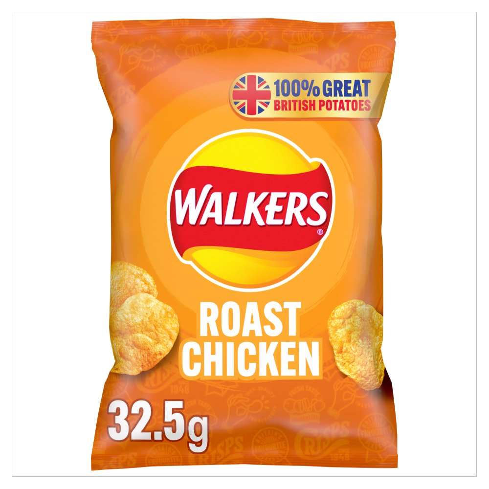 Walkers Roast Chicken Crisps 32.5g x 1 Bag