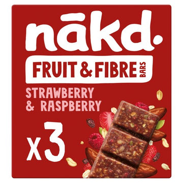Nakd Fruit & Fibre Strawberry & Raspberry Bars Multipack 3x44g