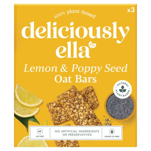 Deliciously Ella Lemon & Poppy Seed Oat Bar Multipack 3x50g