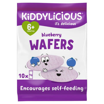 Kiddylicious Maxi Blueberry Wafers Baby Snack Multipack 6+ Months