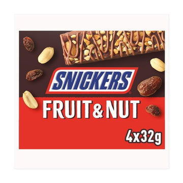 Snickers Fruit & Nut Milk Chocolate Snack Bars Multipack 4x32g