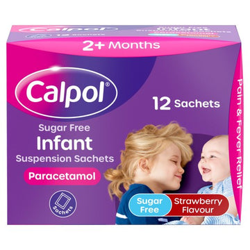 Calpol Infant Sugar Free Suspension Sachets Strawberry 2+ Months