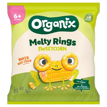 Organix Melty Sweetcorn Rings Baby Snack 6+ Months