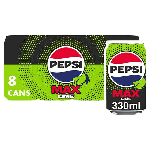 Pepsi Max Lime 8 x 330ml Cans