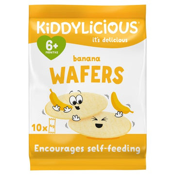 Kiddylicious Maxi Banana Wafers Baby Snack Multipack 6+ Months