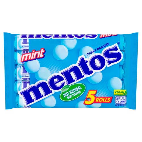 Mentos Chewy Dragees Mint Rolls 5x38g