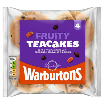 Warburtons Fruity Teacakes 4 Pack