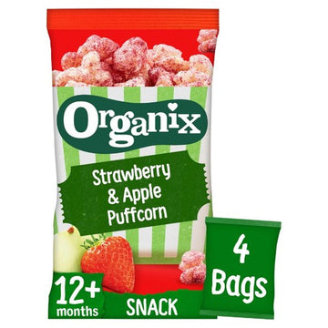 Organix Strawberry & Apple Puffcorn Toddler Snack Multipack 12+ Months