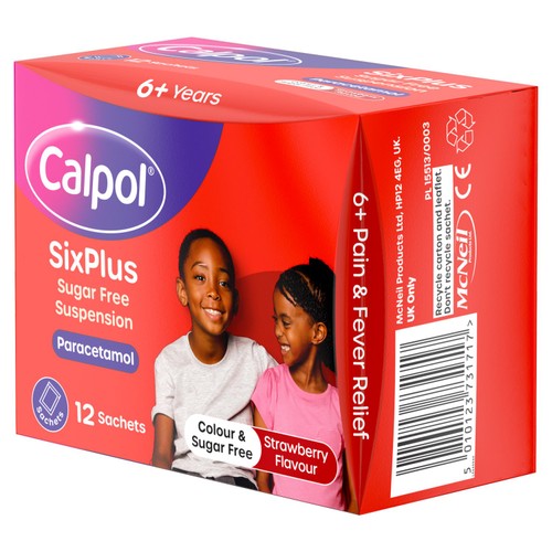 Calpol SixPlus Suspension Sachets Strawberry 6+ Years