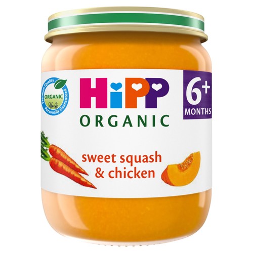 HiPP Organic Sweet Squash & Chicken Baby Food Jar 6+ Months 125g