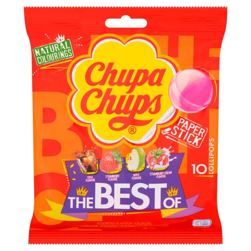Chupa Chups the Best Assorted Flavour Lollipops 120g