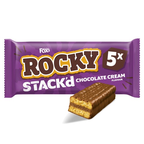 Fox's Rocky Stack'd Chocolate Cream Biscuit Bars 5x25g